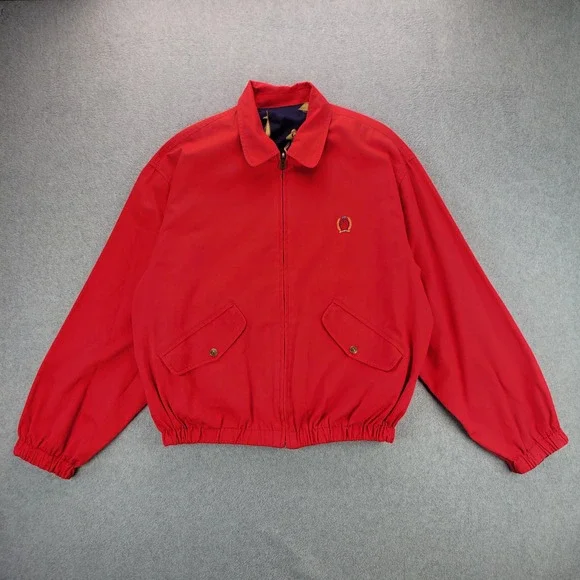 VTG Tommy Hilfiger Reversible Nautical Sailboat Bomber Jacket Red Navy Mens M - Picture 8 of 13
